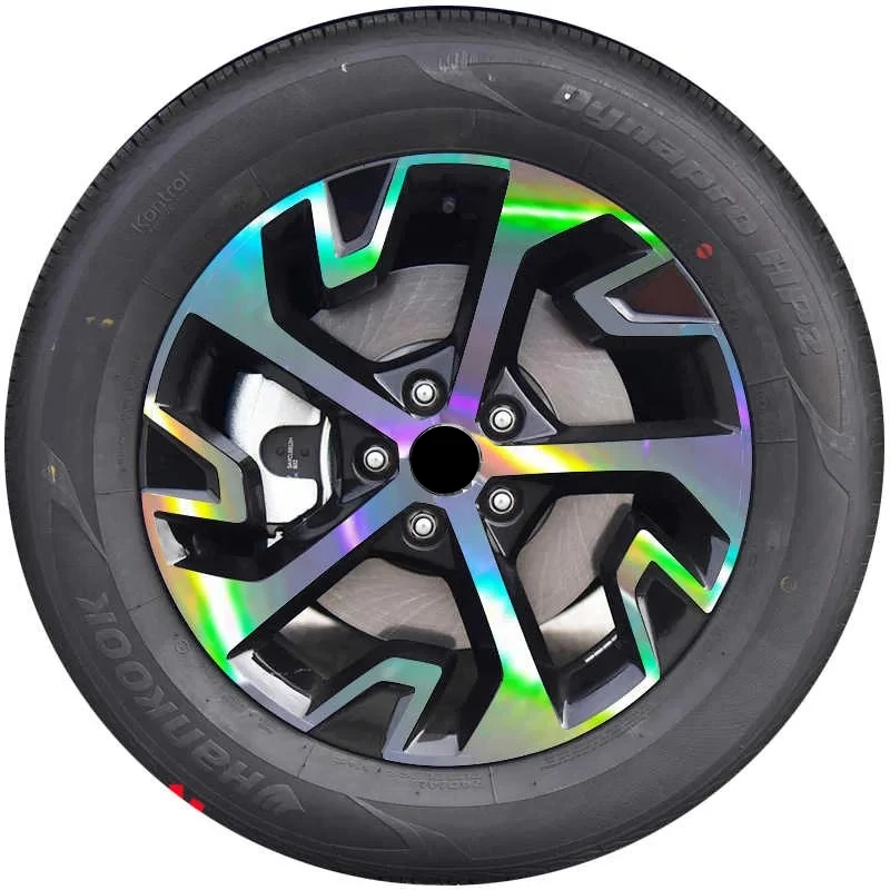 For Kia Sportage NQ5 2022 2023 2024 Iridescent Car Wheel Hub Stickers Self Adhesive Holographic Decals for Alloy Rims Waterproof