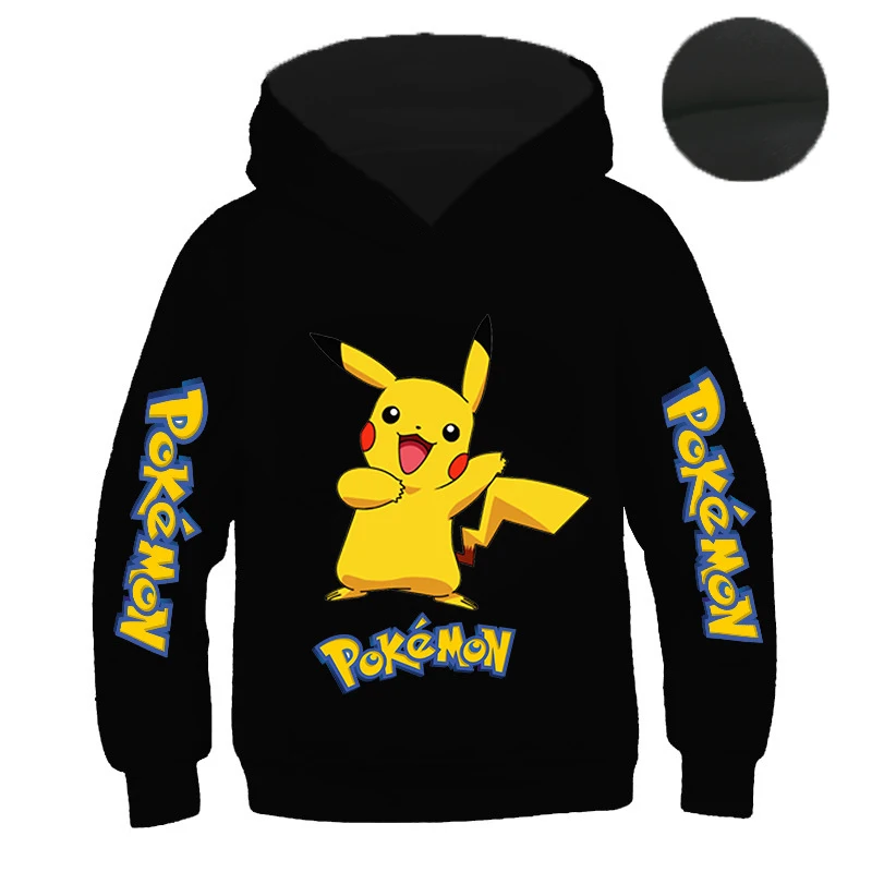 Sudaderas con capucha para niños, ropa con estampado de Pokémon de dibujos animados, disfraces cálidos para niños, ropa de manga larga para otoño e invierno