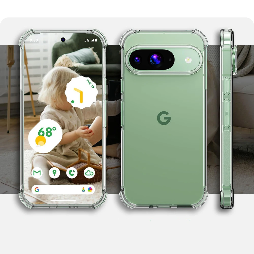 Shockproof Luxury Silicone Soft Ultra Thin Case For Google Pixel 9 8A 8 7 7A 6 Pro XL Clear Shell Back Cover For Google 8 A 9 XL