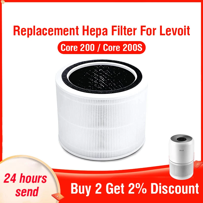 PM2.5 Hepa Filter for Levoit Air Purifier Core 200 Levoit Activated Carbon Filter Core 200 Levoit Air Purifier Filter Core 200