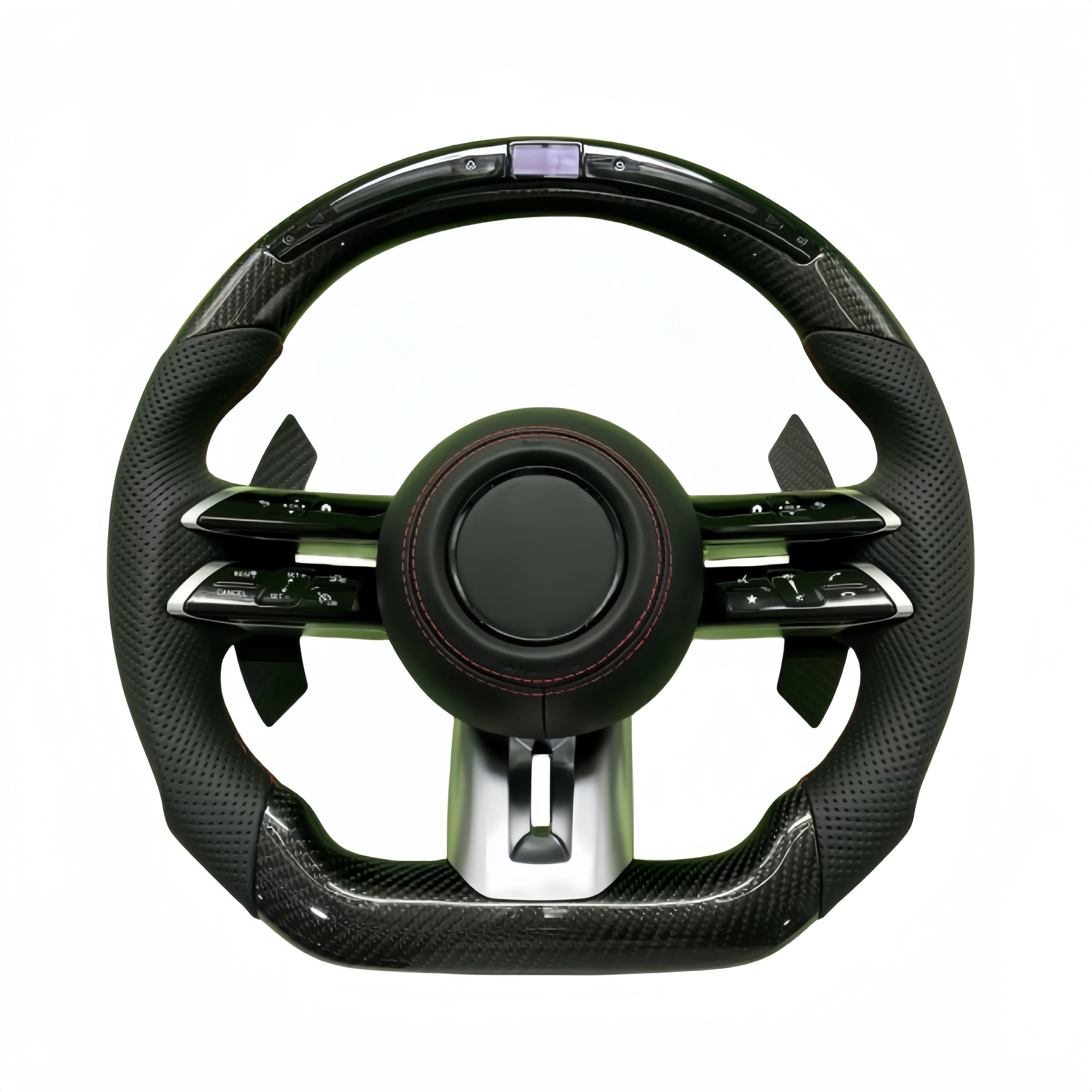 Custom steering wheel for Mercedes benz C GLE GLS CLS CLA W205 W213 W222 carbon fiber LED car steering wheel dashboard