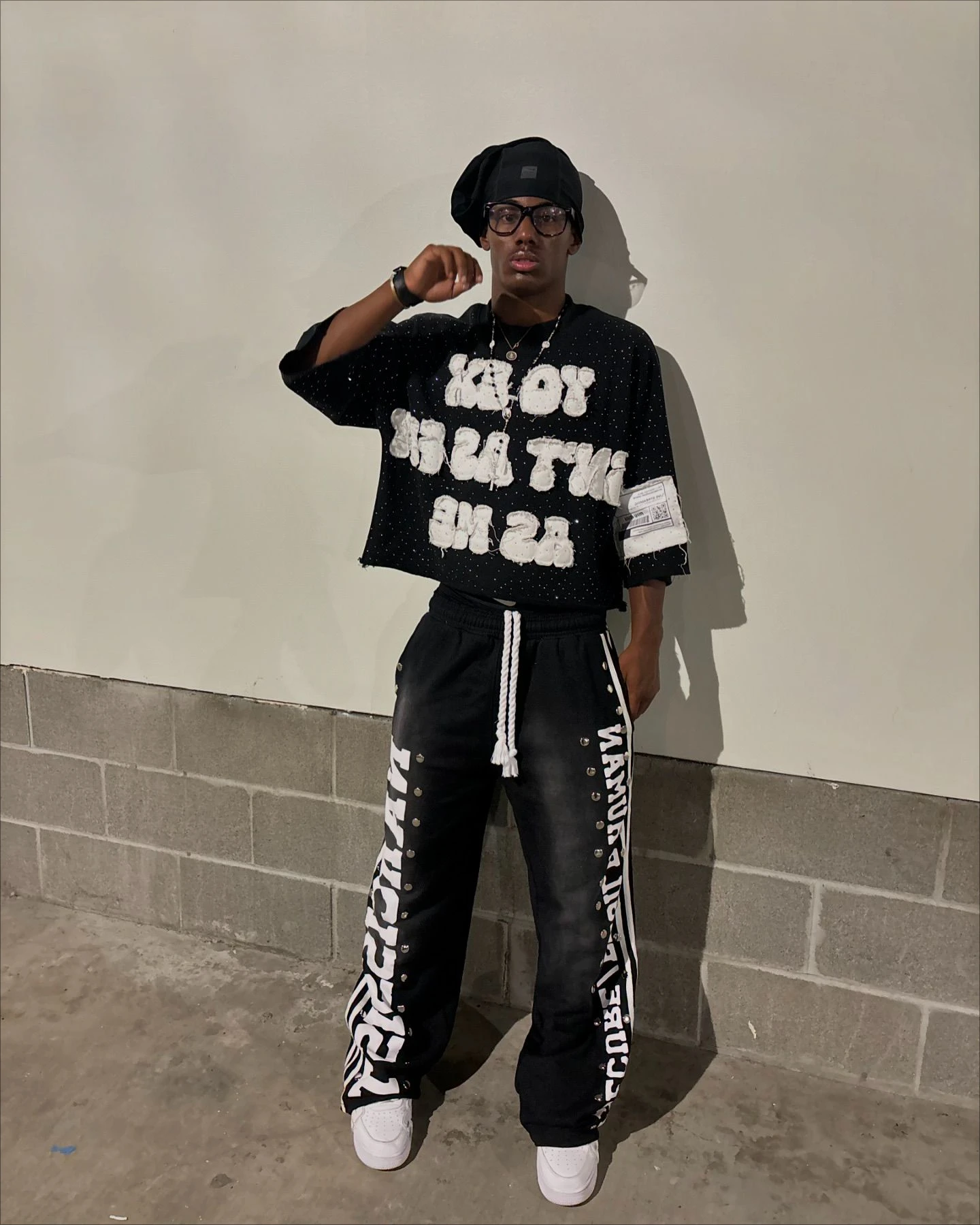 Streetwear Y2k Mens Two Piece Hip Hop Letter Patchwork Oversized Tshirt Retro Striped Sweatpants Baggy Casual Sportswear Clothes