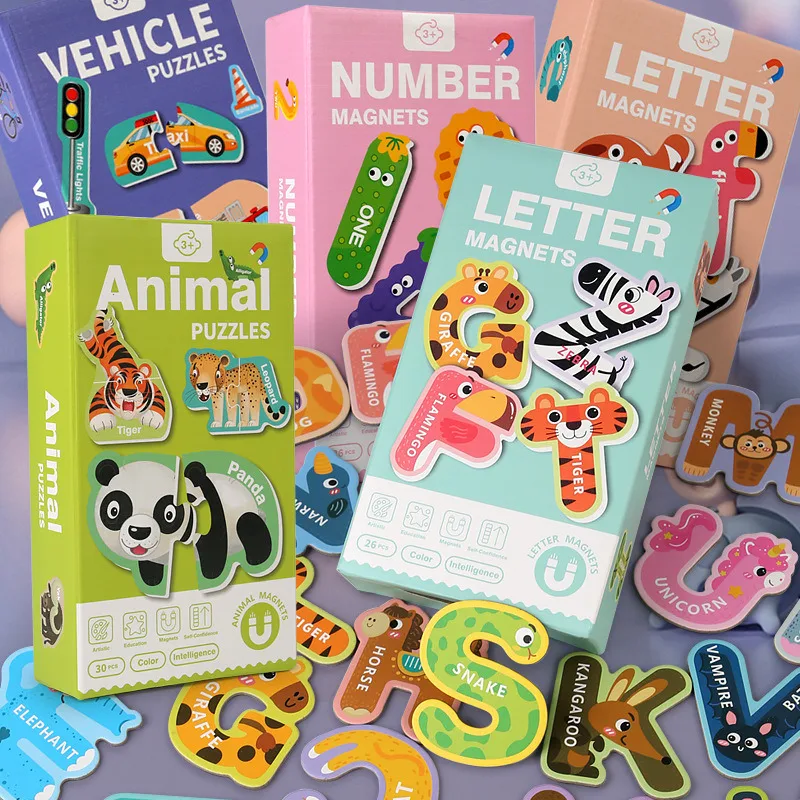 Magnetic Alphabet Letters Refrigerator Stickers Toddlers Kids Learning Spelling Counting Educational Toy Fridge Puzzle Preschool