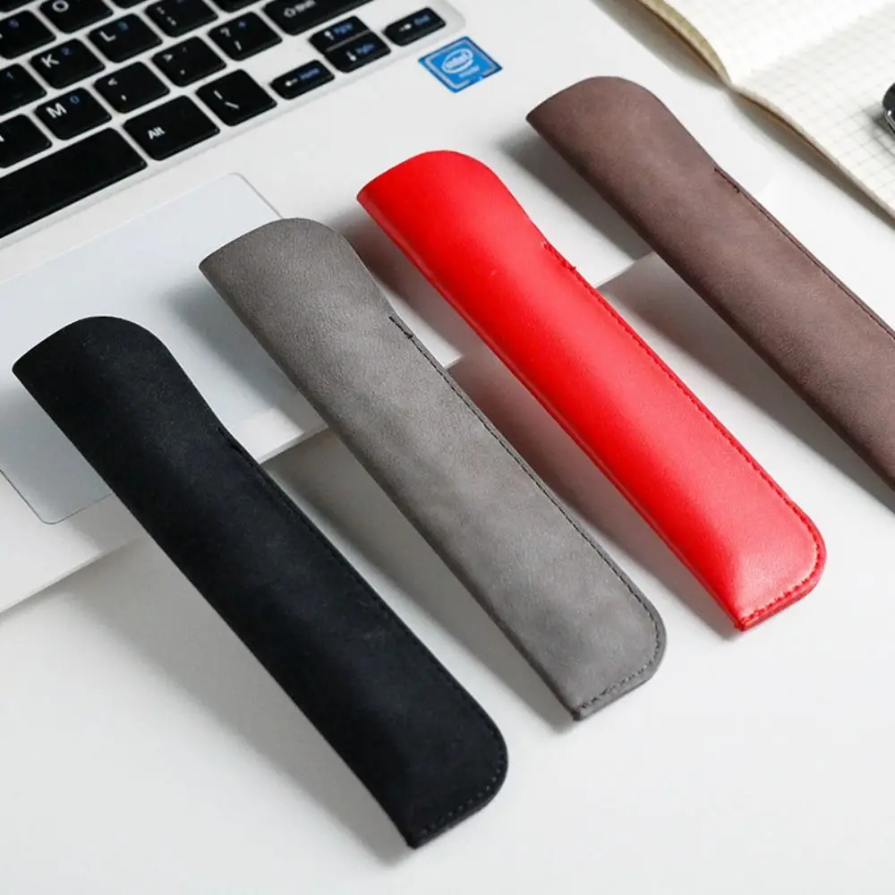 Pen Protection Cover PU Leather Leather Pen Bag Half Open Holder Pen Protective Bag Soft Handmade Pen Sleeve Pouch Stationery