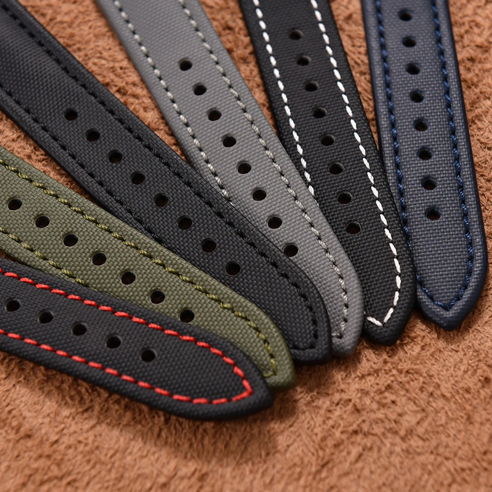 Pulseira de assinatura de pano de vela à prova d'água 18mm 20mm22mm tecido pulseira de liberação rápida pulseira de relógio de couro cinto de nylon para Omega Seiko