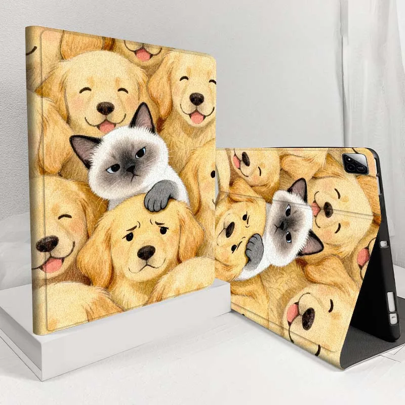 Cartoon Cat Dog For Xiaomi Redmi Mi Pad 4 5 6 6s 7 8 SE Pro 2 11 Plus Max 12.4 11 11.2 12.5 8.7 inch Tablet Case