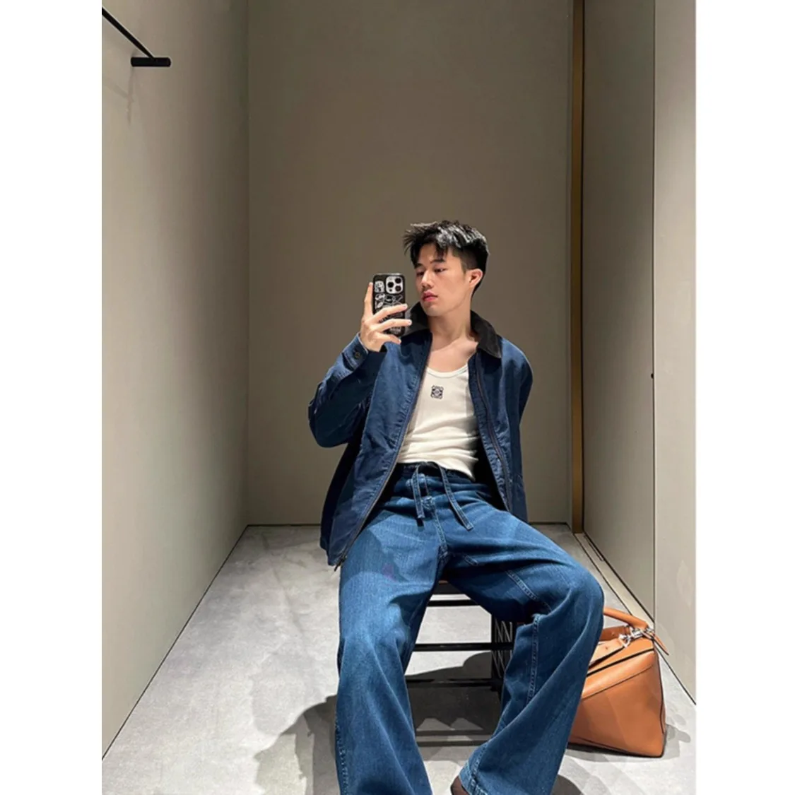 

Американская ретро k Blue Canvas Harlandon Спецодежда Jaet Cleanfit Detroit ort Sle Мужская модная верхняя одежда из полиэфирного волокна