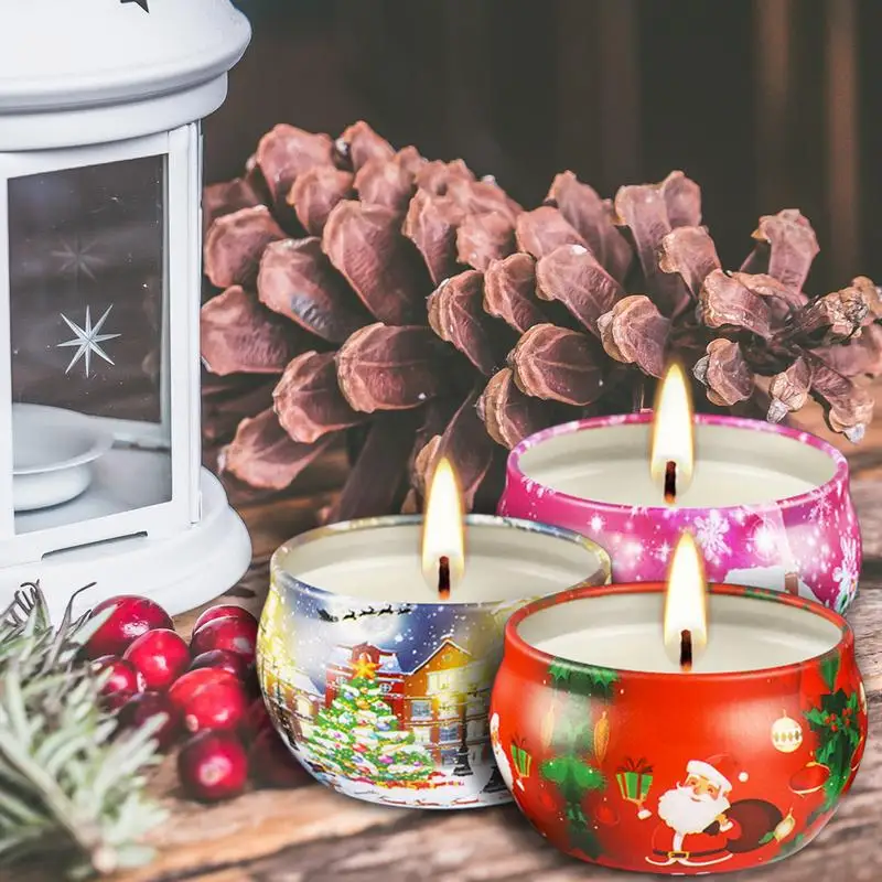 

Christmas Scented Candles 16X Christmas Candle Set Natural Soy Wax Essence Oil Aromatherapy Candle 300 Hours Long Lasting