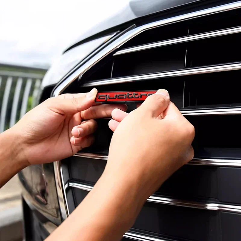 /سيارة الجبهة مصبغة شارة الجسم الجذع لاصقة تزيين السيارات QUATTRO شعار اكسسوارات لأودي S A3 A4 B8 8P 8V A6 C7 A5 Q5 B7 B