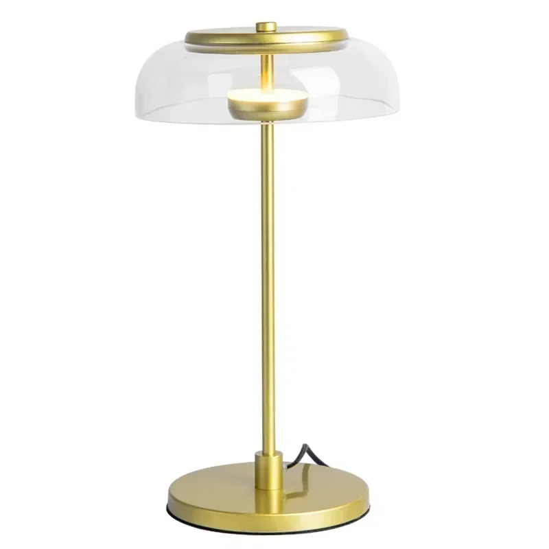 *Glass Cover Led Table Lamp Danish Desk Light for Living Room Bedroom