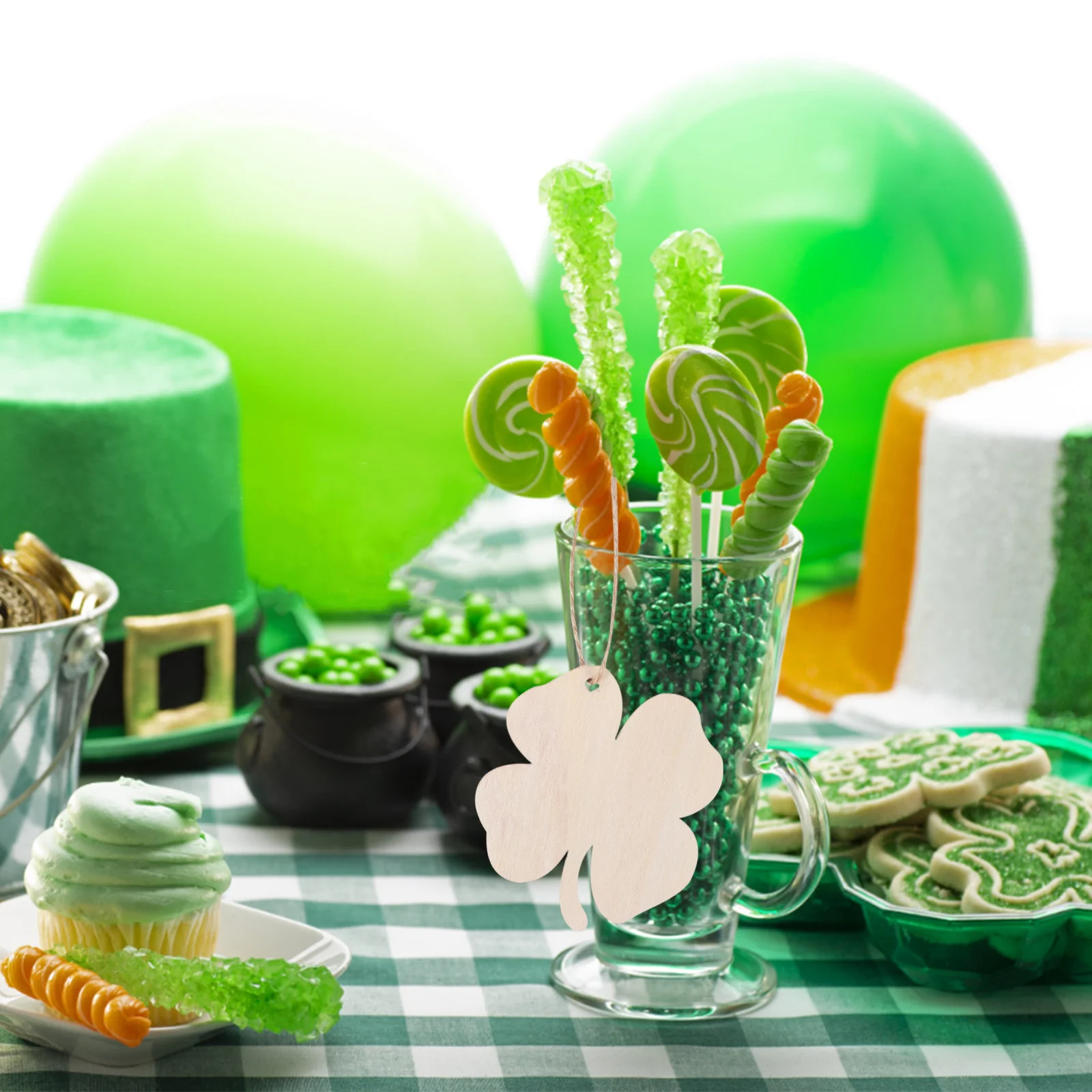 

10Pcs Wooden Four Leaf Ornaments DIY Craft Paintable Leaves St Patrick's Day Decorative Cutouts Party Favors Leaf Cutouts
