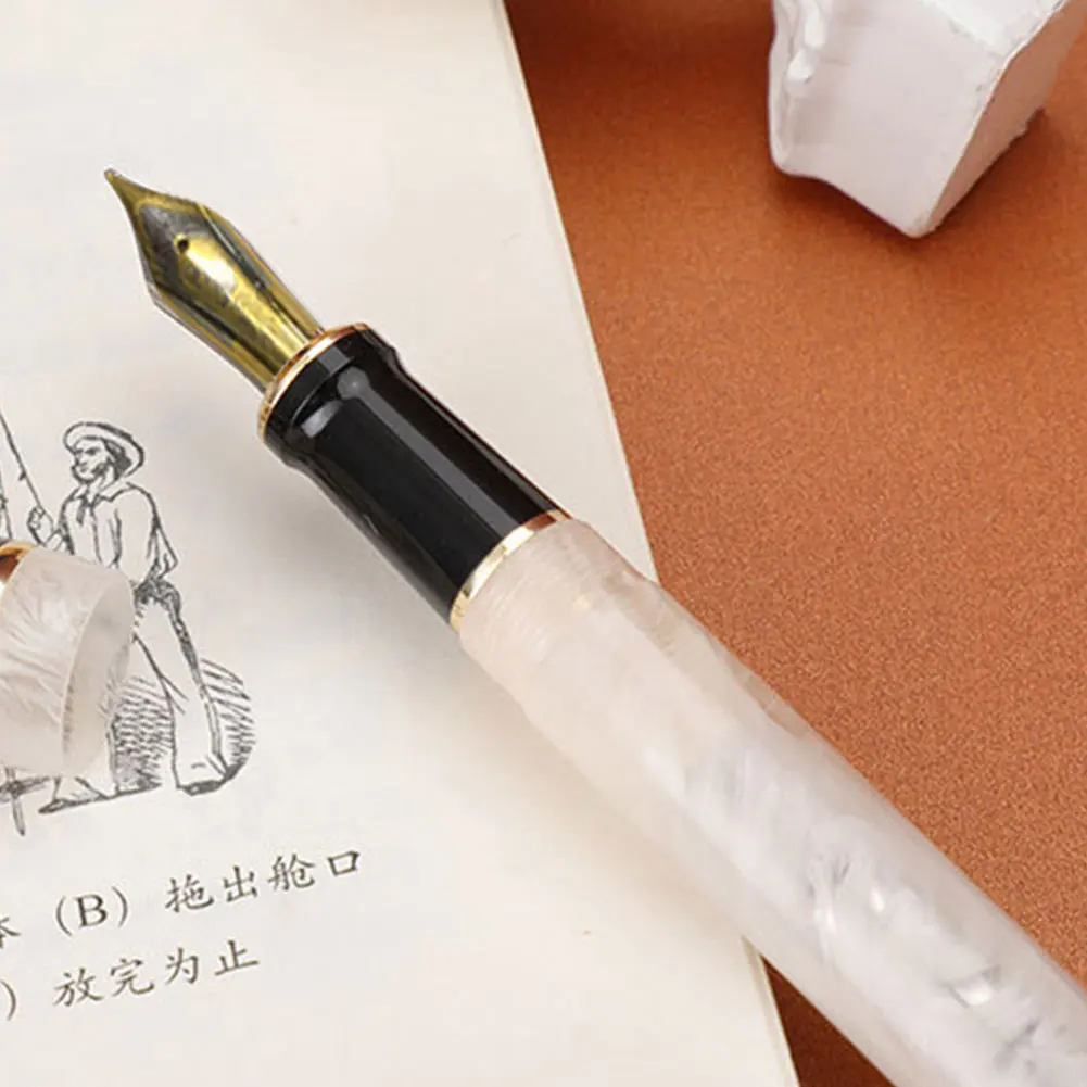 Kaigelu 316 Acrylic Fountain Pen F Nib Blue Brown White Marble Amber Pattern Ink Pen Writing Gift For Students Office Business