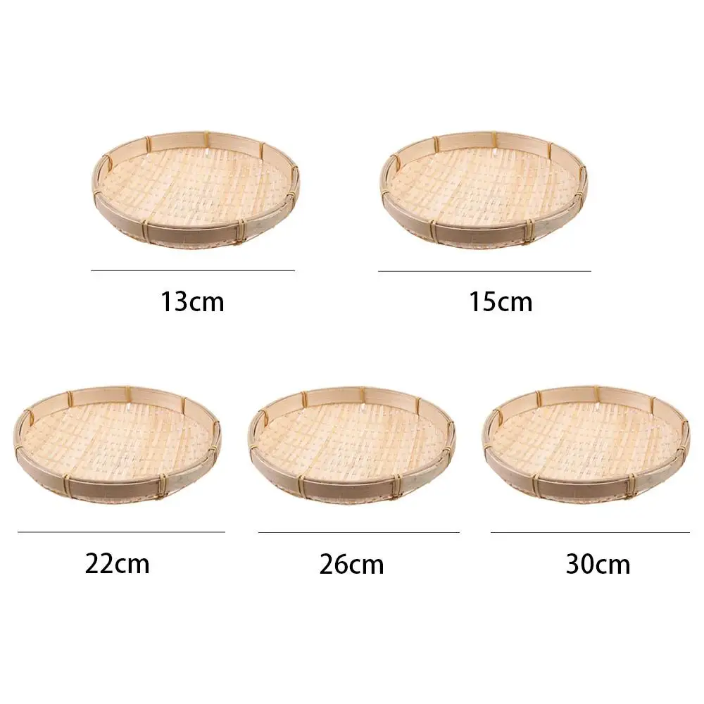 Kitchen Storage Unbreakable Bamboo Raft Handmade DIY Decorative Decor Ornaments Bamboo Basket Round Dustpan Sieve Bamboo Raft