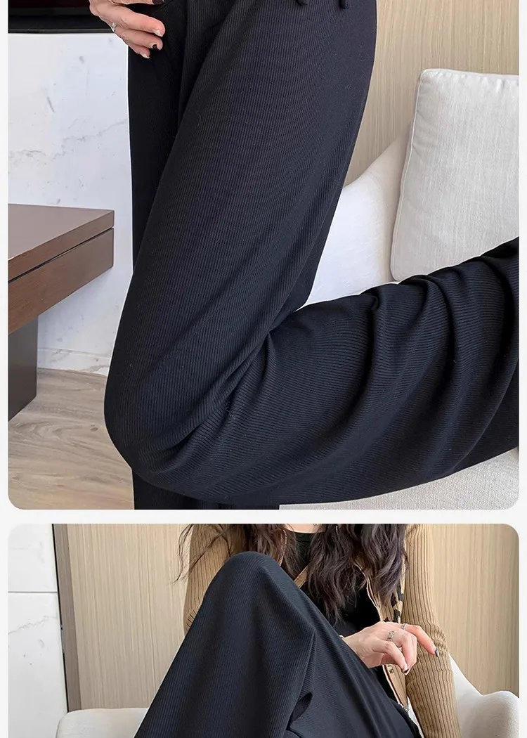 Umstandshose Frühling und Herbst Outdoor Wear Neue Sommer Petite Casual Kordelzug Gerade Hose mit weitem Bein Umstandsmode – Detail 19