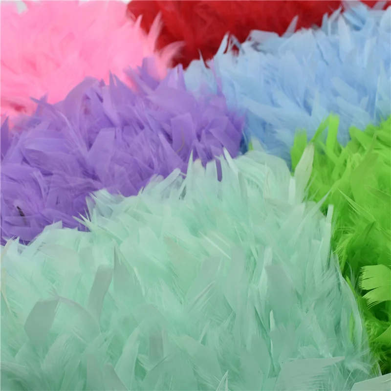 10Meters/Lot Turkey Feathers Trim Fringe Ribbon Chandelle Marabou Feather on Tape Sewing Trimmings DIY Clothes Dress Decoration