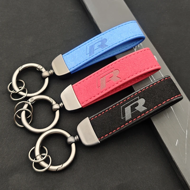 2026 Hot For VW VOLKSWAGEN 2025 Suede Leather R Logo Keyrng Luxury Car Keychain for Volkswagen VW Golf 4 5 6 7 7.5 Tiguan Passat - view 5