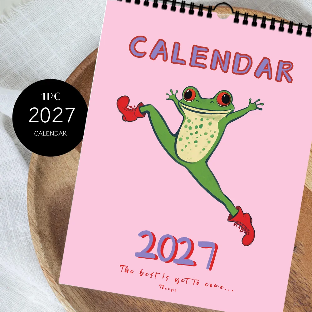 1pc 2027 Hand-Drawn Animal Wall Calendar, 12-Month Monthly Planner, Perfect Gift For Back-to-School Season, Christmas, New Year