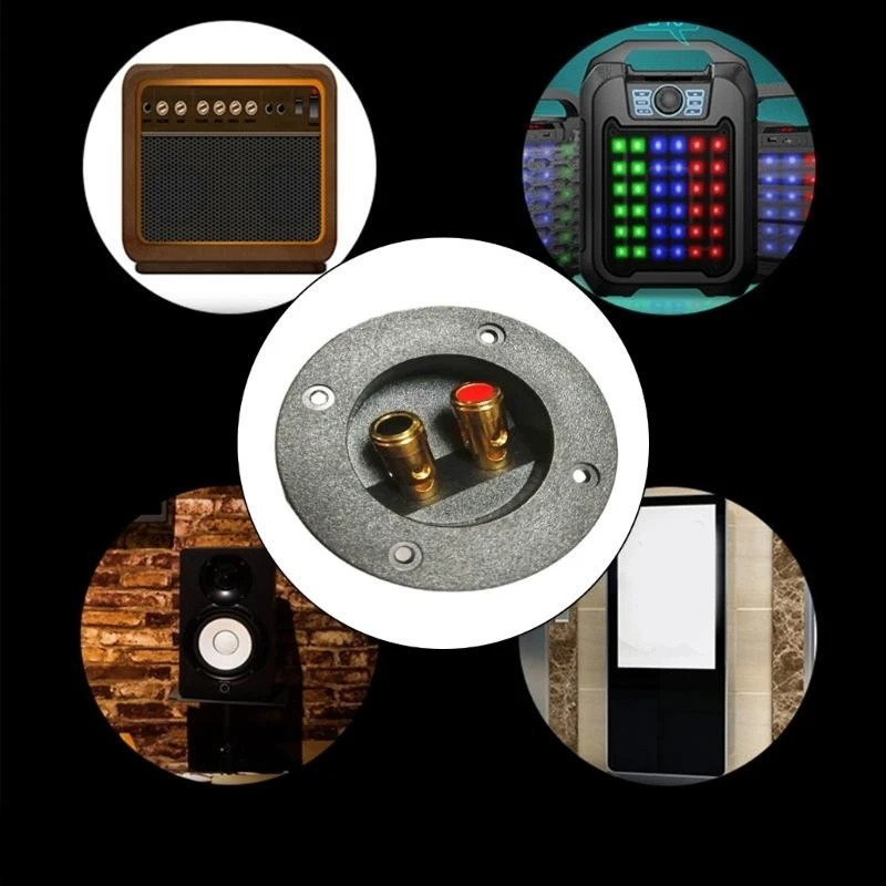  2 Way Terminals Cup Connectors for Speaker Round Box Subwoofer Banana Terminals