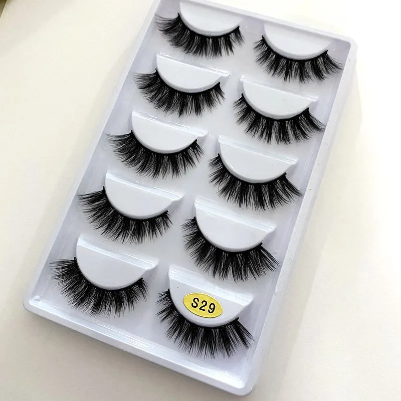 5 Pairs/Tray S series magnification multi-layer Elongated eye tail black stalk Full strip eyelashes with customized