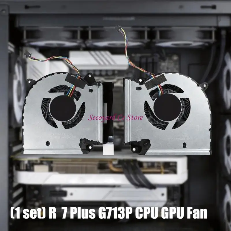 N3UC Laptops CPU + GPU Cooling Fan 12V 0.6A 4Pin Radiators for ROG 7 G713P G713PV G713PU G713PI Series