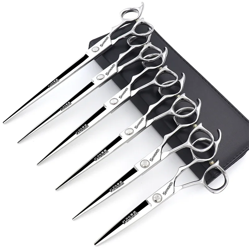 Professional Pet Beauty Scissors, Curved Scissors for Hair Trimming, Straight Teeth Cutting Set Tools, 7