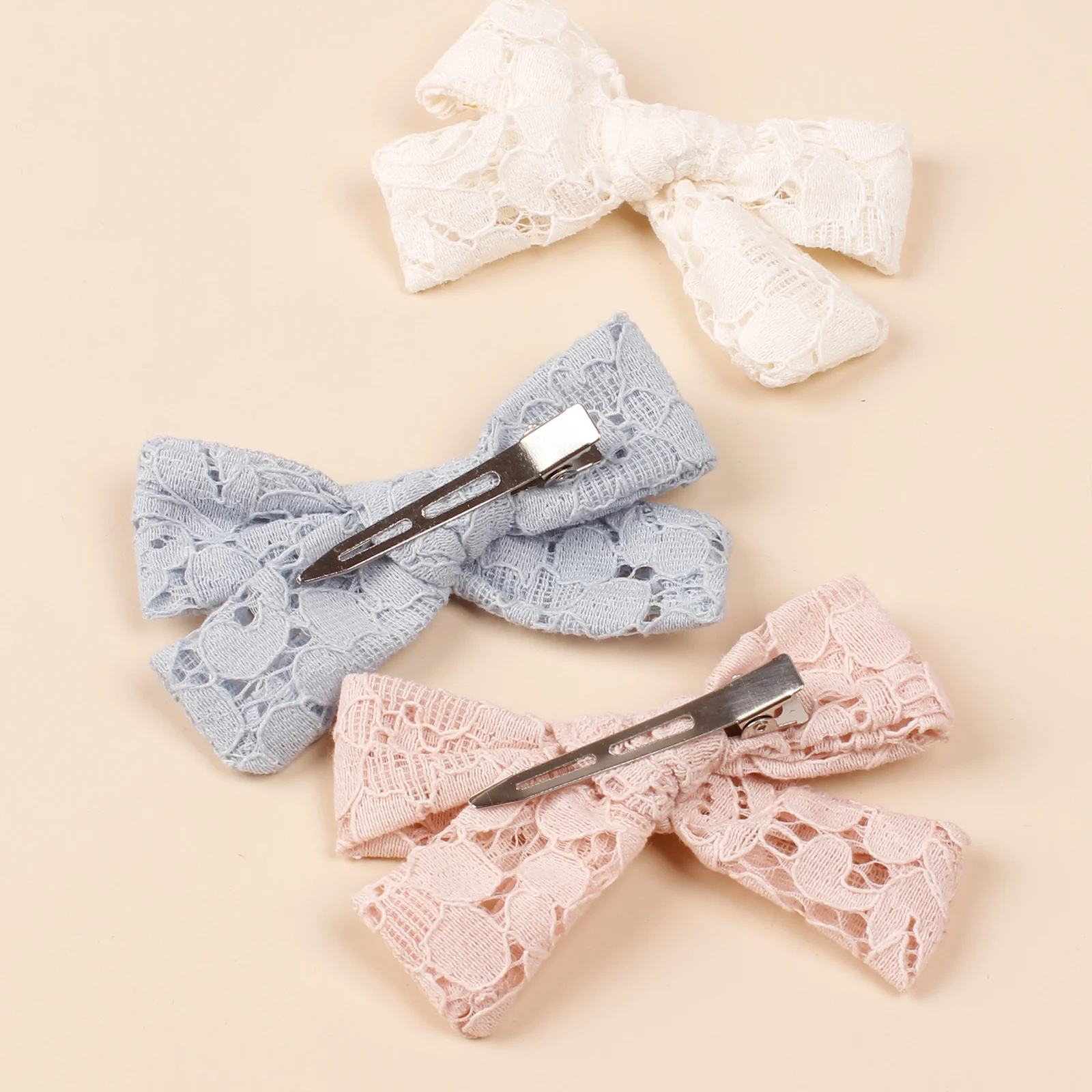 30 Pcs/Lot, INS Kids Girls Hollow Lace Bowknot Hair Clip Handtied Bows Hairpins Barrettes Fashion Headwear Baby Hair Accessories