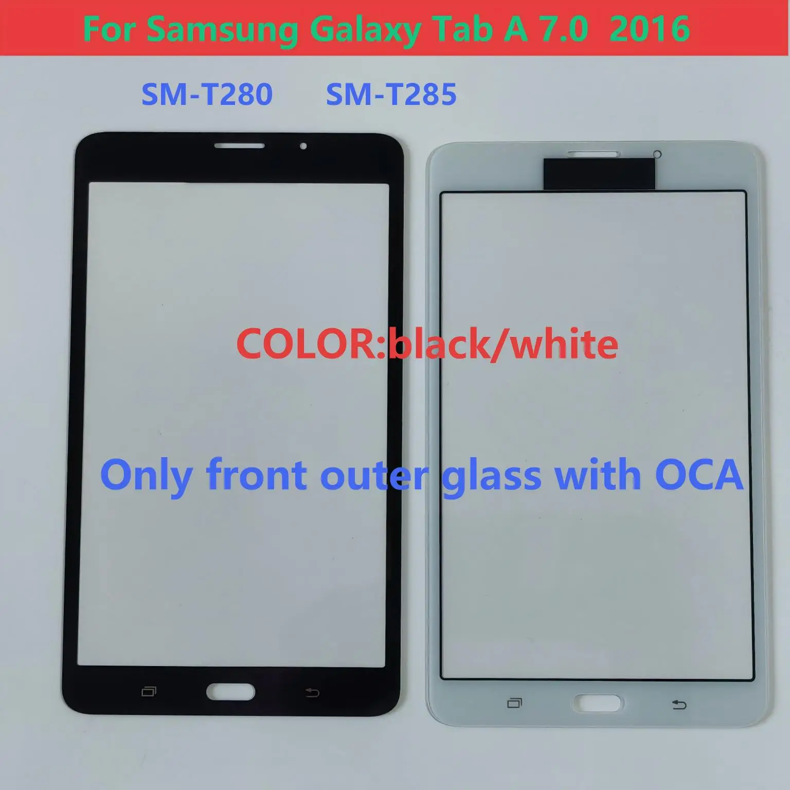 

AAA Сенсорный экран для Samsung Galaxy Tab A 7.0 2016 T280 T285 SM-T280 SM-T285, передняя внешняя панель LCD-дисплея со стеклом и OCA