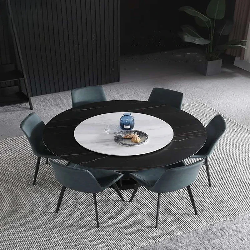 xx-Contemporary 6-Seater Dining Set With Sintered Top Metal Leg Convertible Dining Table Furniture For Dining Room*