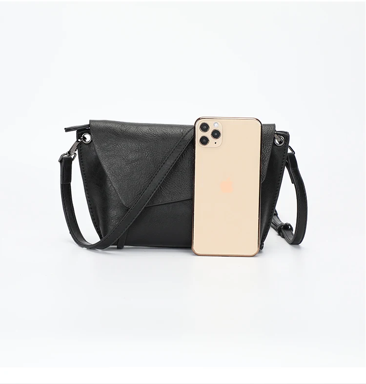 Kpop Ladies Sling Bag small PU leather Female Messenger bags ladies Shoulder Bag Fashion trends women Mobile phone wallet black