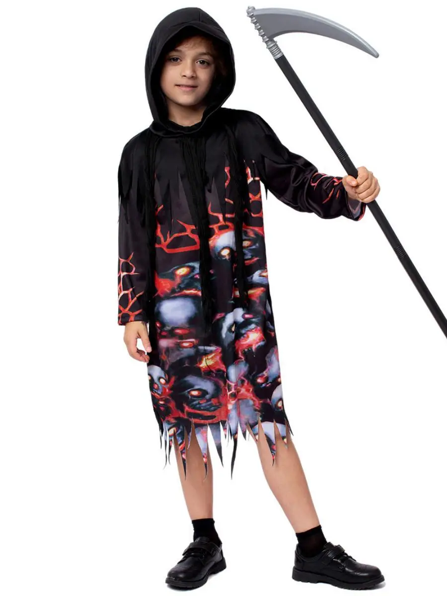 Loween nouveau Sle dieu mort jeu de rôle Cos enfants Par Performance tenue terroriste scène Costume Polyester Fiber