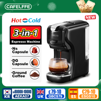 Cafelffe Capsule coffee Machine Espresso maker DG Cappuccino Nes Capsule maker cafeteria Gift for Lover,Dad,Mom,19Bar Hot/Cold