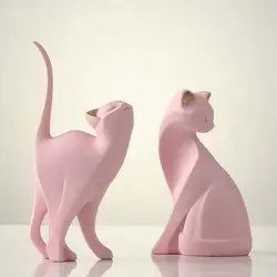 Resin Couples Cat Statues for Home Decorations Animal Figurine European Creative Wedding Gift Decorative Home Decor Sculpture