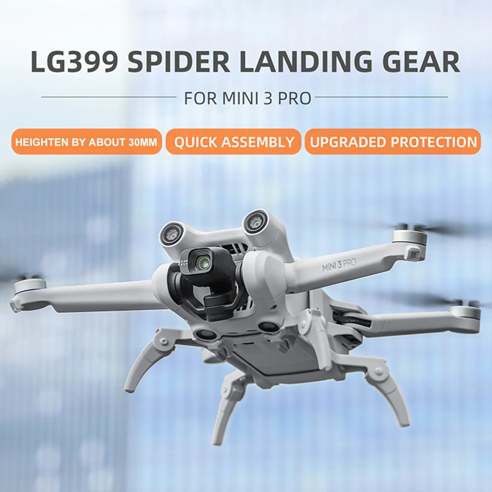 Train d'atterrissage pliable pour Extensions DJI Mini 3 Pro, engrenages surélevés, Support de protection des jambes pour accessoires DJI Mini 3 Pro