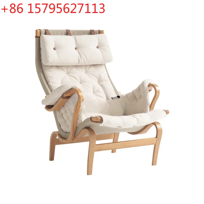 

Одноместное кресло из массива дерева, кресло для отдыха, одноместное кресло в ретро-стиле из ткани, минималистичное офисное кресло.