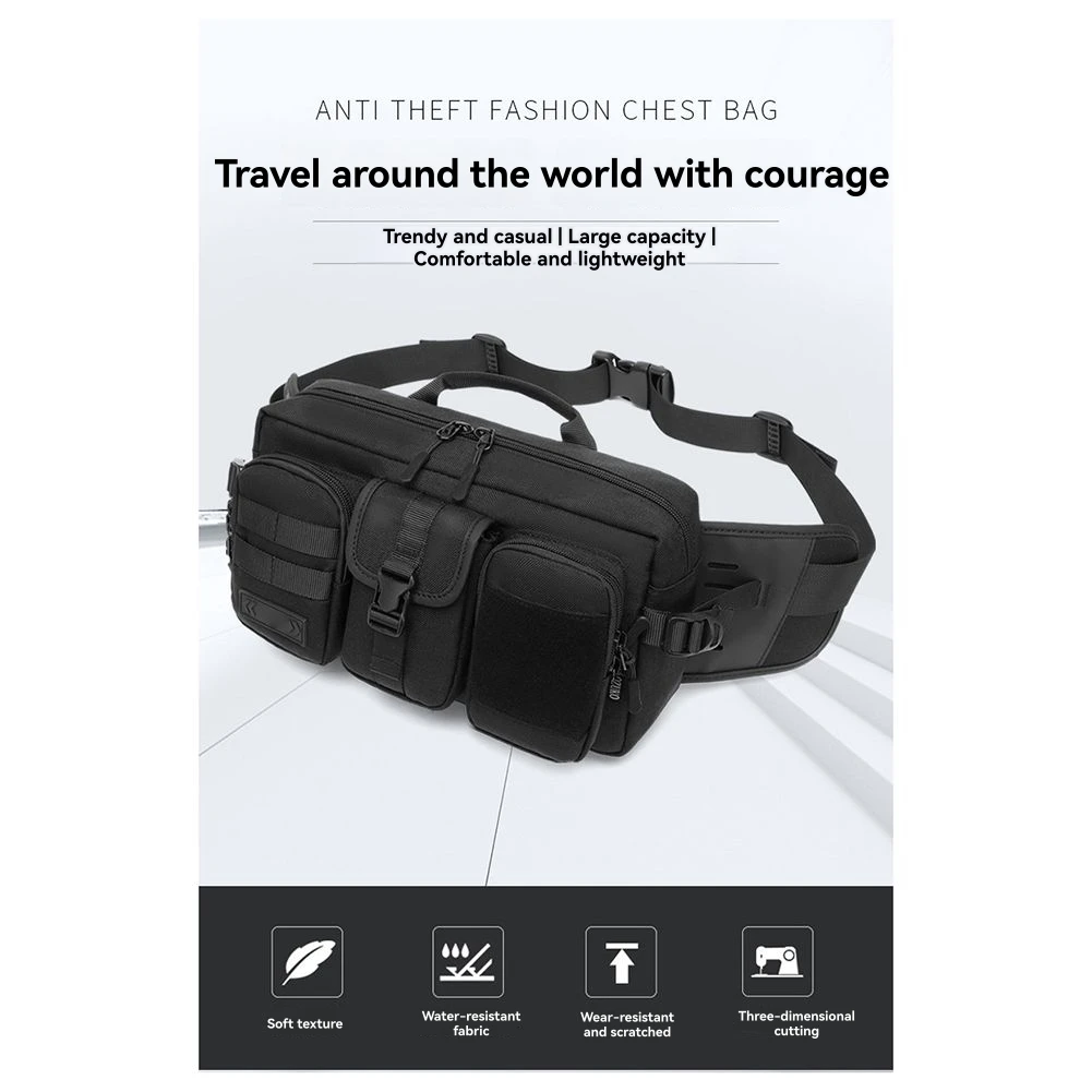 AB51  Men'S Outdoor Hiking Waterproof Crossbody Bag Sports Multifunctional Large Capacity
