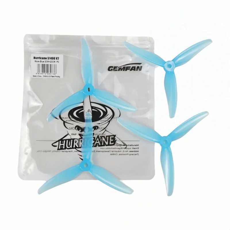 4 Stuks/2 Paar Gemfan Hurricane 51466 V2 5 Inch 3 Blade Propeller Props CW CCW Borstelloze Motor voor RC FPV Freestyle Drones DIY Onderdelen