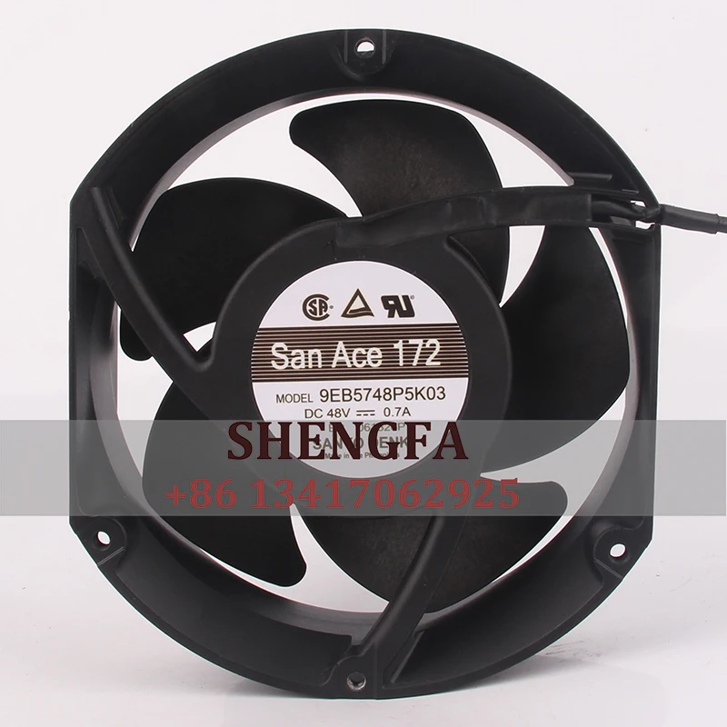 SANYO Case Fan 9EB5748P5K03 172*150*50MM DC48V 0.7A 17251 4-Wire Double Ball Bearing Inverter Cooling Fan