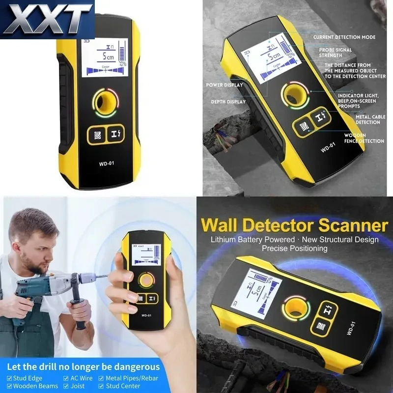 XXT Wd-01 Metal Newly Designed Positioning Hole for Ac Live Cable Wires Metal Wood Stud Find Wall Scanner
