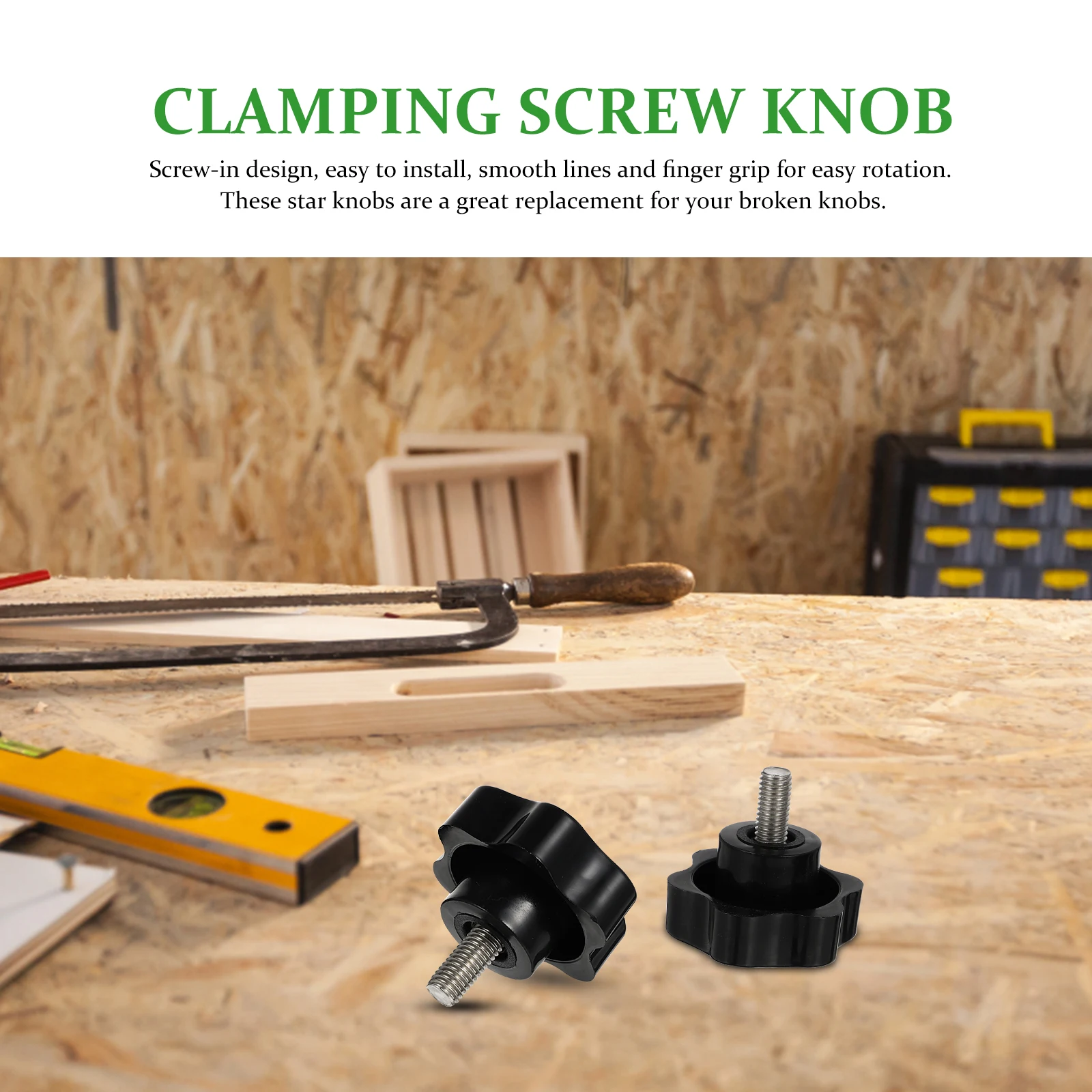 

4pcs Star Handle Knobs Non Slip Clamping Screw Furniture Mechanical Star Knobs Thread Tools Replacement Parts