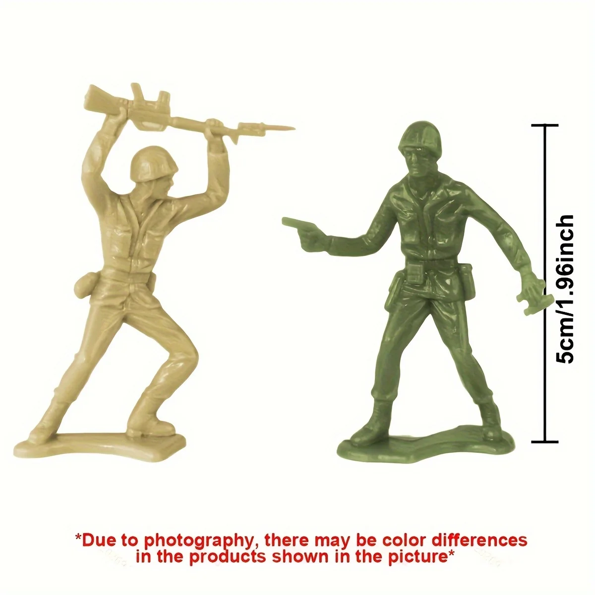30pcs Plastic Army Men Action Figures Multiple Different Poses Soldier Model Set 1.96 Inches Red Green Yellow Blue Army ZSY