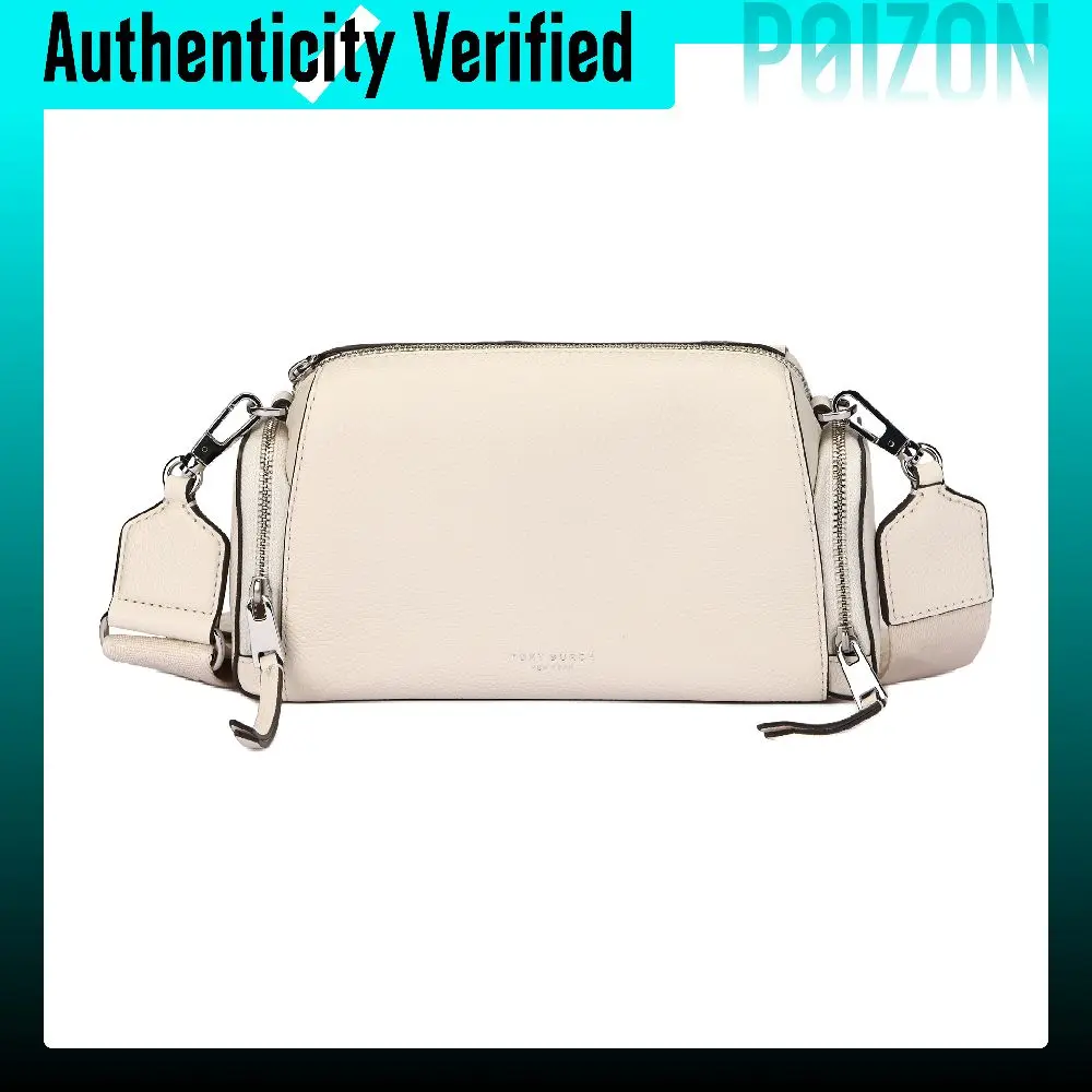 TORY BURCH Perry Cow Leather Crossbody Bags Women's Light Cream White 182865-250