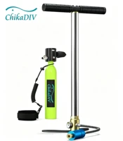 ChikaDIV Mini Scuba Diving Tank Set with Hand Pump Portable 0.5L Diving Cylinder Oxygen Tank Underwater Breathing Equipment for Snorkeling Diving Emergency Rescue