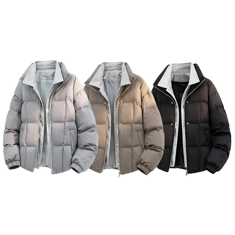 

Men's Winter Warm Down Jacket American Baseball Collar Simple Padded Coat New Fashion