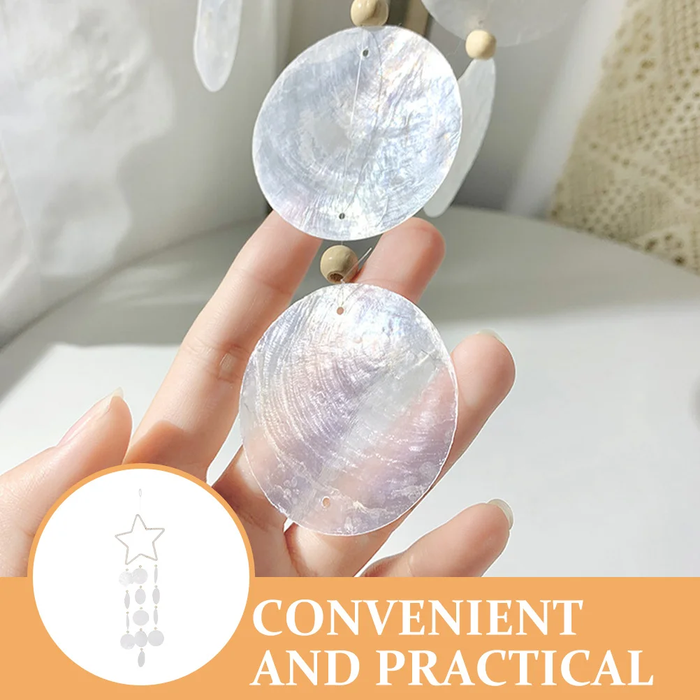 

Mirror Shell Chime Hanging Decor For Outdoor Patio Garden Balcony Home Seashell Wind Bell Party Housewarming Gift Decorative