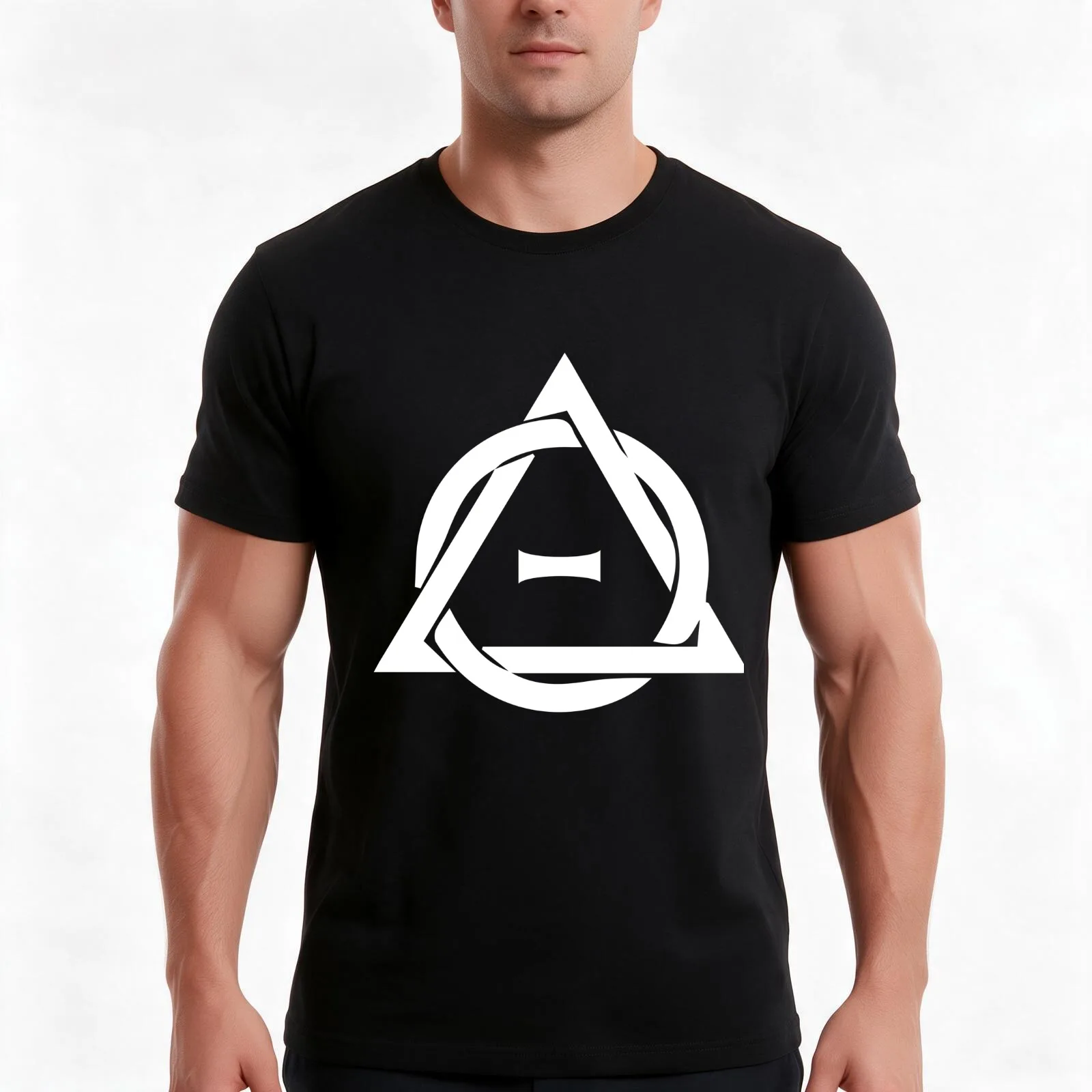 PD (ytb) Theta-Delta Therian Symbol WHITE T-Shirt, Summer Casual Cotton Tee, Oversized Streetwear Tops, Vintage Graphic Print