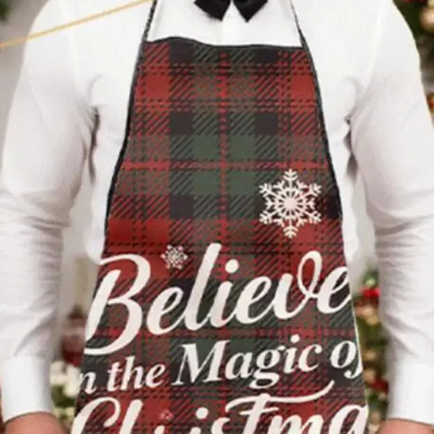 

2 шт. 70x50 см Рождественский фартук Кухонный фартук Регулируемые рождественские фартуки для приготовления пищи Рождественская вечеринка Бытовые чистящие средства Аксессуары