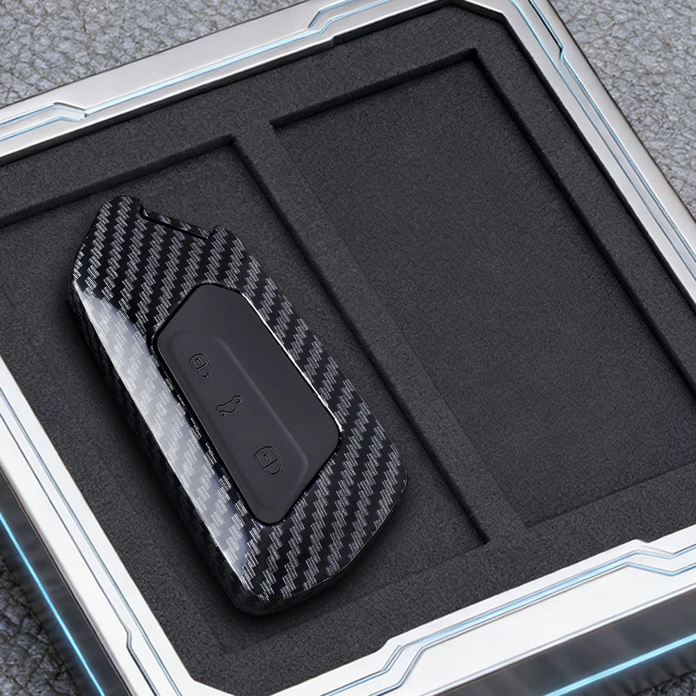 ABS Carbon Fiber Car Key Case Cover For VW Golf 8 Mk8 GTI GTD R ID3 ID4 2020 Protected Fob Accessories - view 5