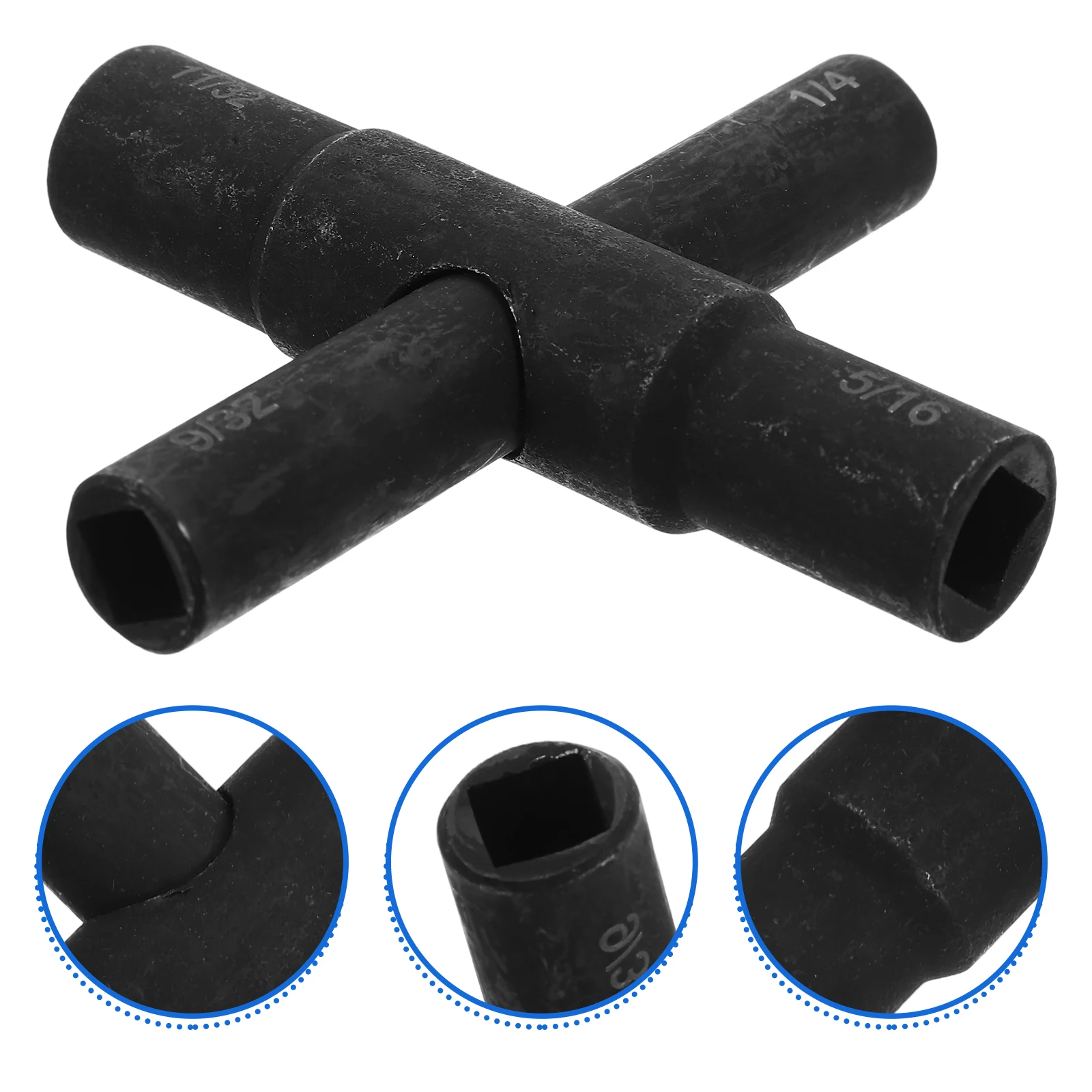 

Key Wrench Set 1/4 9/32 5/16 11/32 Water Keys Black Plumbing Tools Stubby 40cr Steel Multi Utilities Gas Radiator Bleed