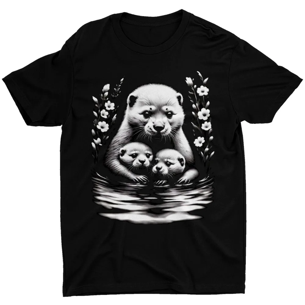 Cute Otter T-Shirt Funny Animal Baby Otter Vintage Trendy T Shirt Cottagecore