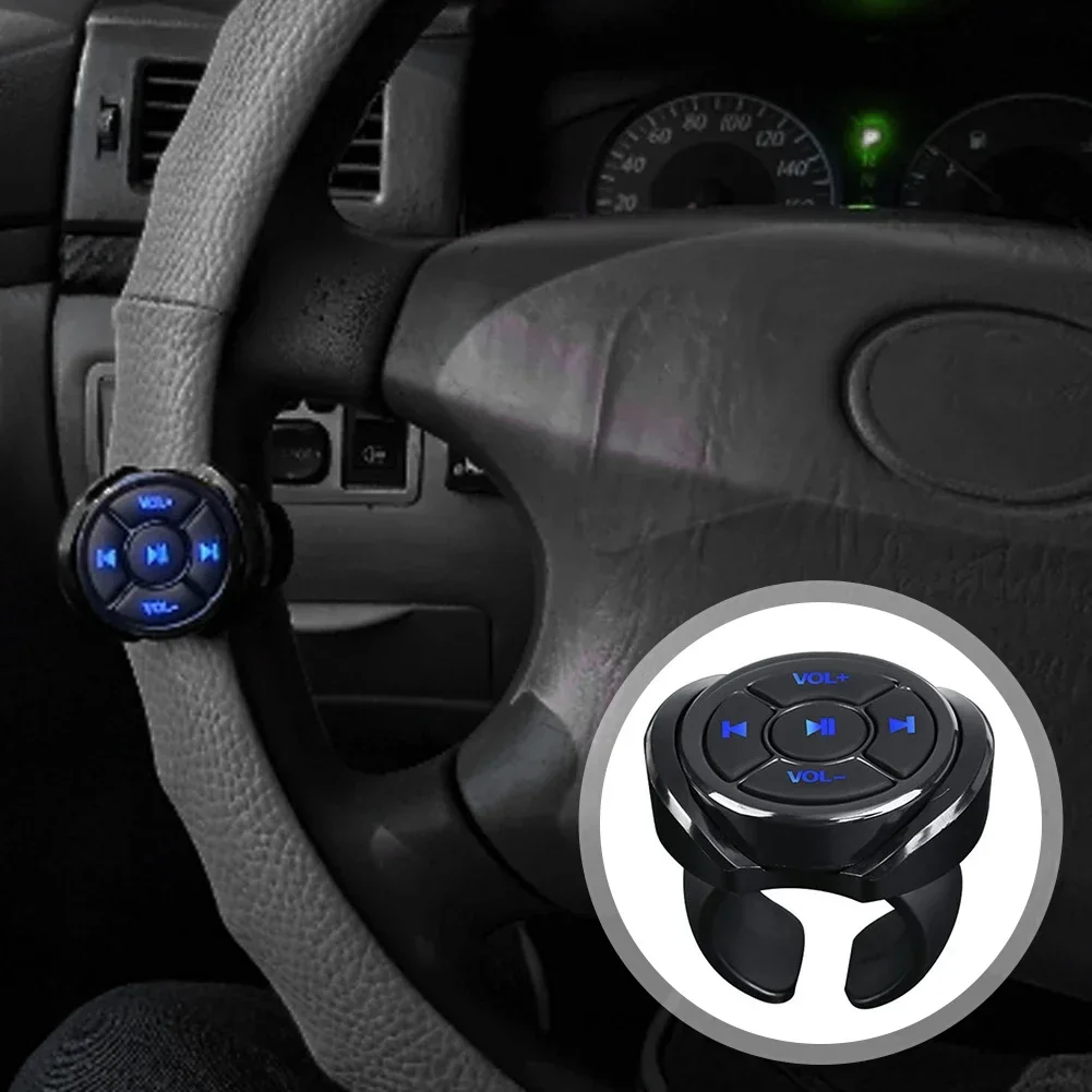 Wireless Bluetooth Media Remote Controller Car Motorcycle Bike Steering Wheel MP3 Music Play Controller For IOS Android Phone